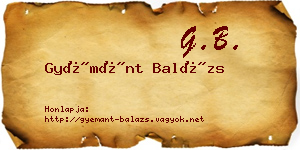 Gyémánt Balázs névjegykártya